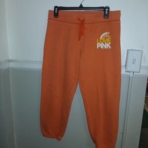 PINK Victoria's Secret Orange Capri Sweats